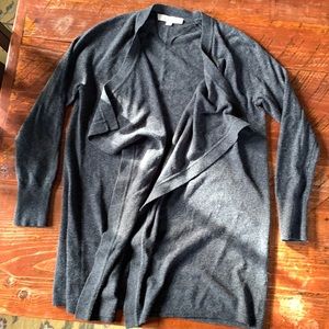 Wool blend open cardigan